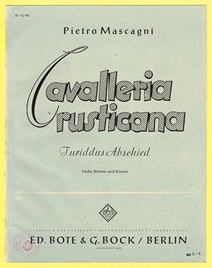 Image du vendeur pour Cavalleria rusticana, Nr. 8, Turiddu?s Abschied von der Mutter, fr Klavier und Gesang mis en vente par Werbeservice & Notensatz Steffen Fischer