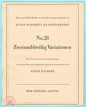 Seller image for Zweiunddreiig Variationen fr das Pianoforte for sale by Werbeservice & Notensatz Steffen Fischer