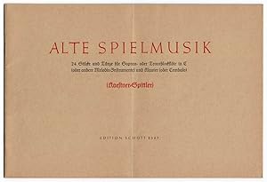 Imagen del vendedor de Alte Spielmusik, 24 Stcke und Tnze a la venta por Werbeservice & Notensatz Steffen Fischer