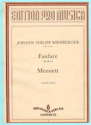 Bild des Verkufers fr Fanfare (Rondeau) und Menuett, fr Klavier zum Verkauf von Werbeservice & Notensatz Steffen Fischer