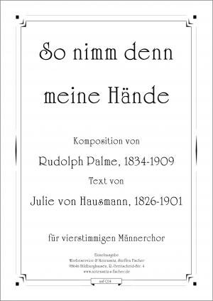 Seller image for So nimm denn meine Hnde for sale by Werbeservice & Notensatz Steffen Fischer