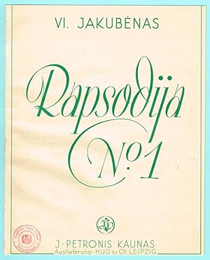 Bild des Verkufers fr Rapsodija No. 1, fr Klavier zum Verkauf von Werbeservice & Notensatz Steffen Fischer
