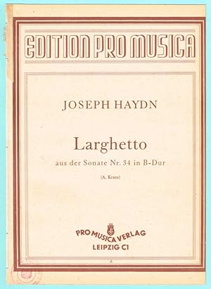 Bild des Verkufers fr Larghetto aus der Sonate Nr. 34, fr Klavier zum Verkauf von Werbeservice & Notensatz Steffen Fischer