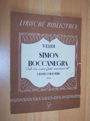 Image du vendeur pour Simon Boccanegra, G. Verdi mis en vente par Werbeservice & Notensatz Steffen Fischer