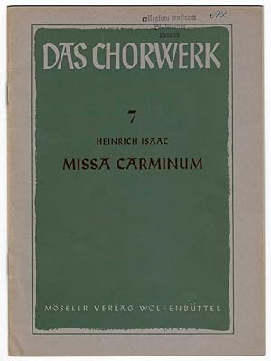 Imagen del vendedor de Missa Carminum - Das Chorwerk, Heft 7 a la venta por Werbeservice & Notensatz Steffen Fischer