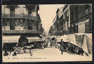 Carte postale Cette, La Rue d`Alsace-Lorraine