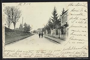 Carte postale Tournan, Rue de la gare