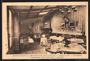 Carte postale Poitiers, Restaurant du Chapon Fin, Place d`Armes