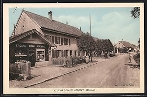 Carte postale Villars-lès-Blamont, Une rue, vue de la rue