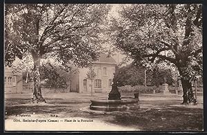 Carte postale Sainte-Feyre, Place de la Fontaine