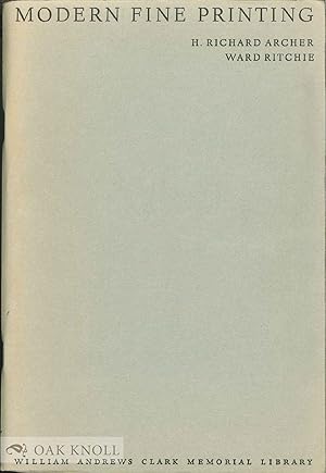 Seller image for MODERN FINE PRINTING for sale by Oak Knoll Books, ABAA, ILAB