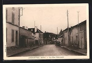 Carte postale Arsonval, La Rue Nationale, vue de la rue