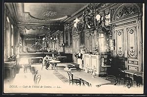 Carte postale Dôle, Café de l`Hôtel de Genève