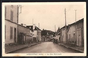 Carte postale Arsonval, La Rue Nationale, vue de la rue