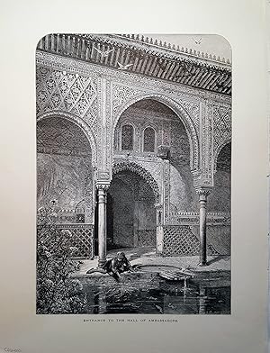 Image du vendeur pour Antiguo Grabado - Old Engraving : ENTRANCE TO THE HALL OF AMBASSADORS. Granada. mis en vente par Librera Maestro Gozalbo