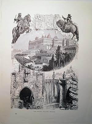 Image du vendeur pour Antiguo Grabado - Old Engraving : THE ROYAL PALACE, MADRID. mis en vente par Librera Maestro Gozalbo