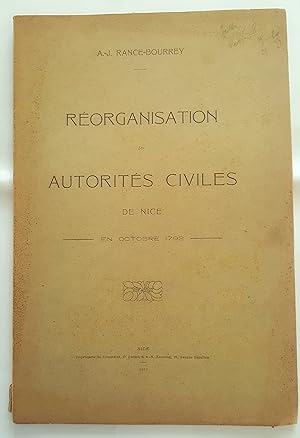 Réorganisation des autorités des autorités civiles de Nice en octobre 1792.