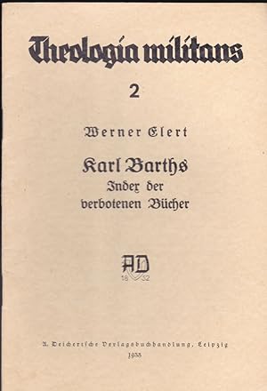 Bild des Verkufers fr Karl Barths Index der verbotenen Bcher zum Verkauf von Versandantiquariat Karin Dykes