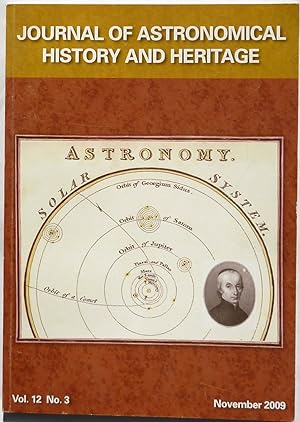 Seller image for Journal of Astronomical History an Heritage, Vol. 12, No. 3. (November 2009) for sale by Archiv Fuenfgiebelhaus