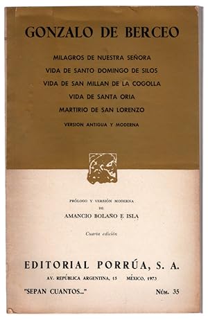 Milagros De Nuestra Senora Vida De Santo Domingo De Silos Vida De San Millan De La Cogolla Vida D...