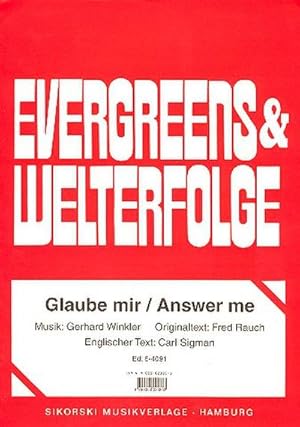 Bild des Verkufers fr Glaube mir: Einzelausgabefr Gesang und Klavier zum Verkauf von Smartbuy