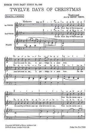 Seller image for Twelve Days Of Christmas (2-Part/Piano)Voice, Piano Accompaniment : Vocal Score for sale by Smartbuy