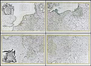 Bild des Verkufers fr Carte de L'Empire D'Alemagne avec les Etats de Boheme. / Dediee et Presentee a S. E. Monseigueur J. D. Almoreau Tiepolo." - Deutschland Deutsches Reich Germany Polen Polska sterreich Bhmen Czech Austria Pommern Preuen Hungary Ungarn Ostpreuen Westpreuen Karte map zum Verkauf von Antiquariat Steffen Vlkel GmbH