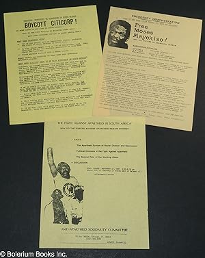 [Two free Moses Mayekiso handbills + a Boycott Cicorp! handbill]