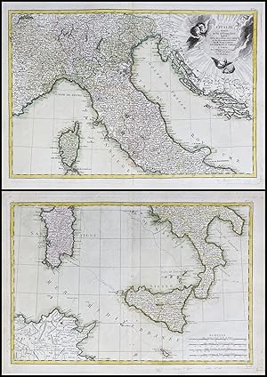 Imagen del vendedor de L'Italie divisee en ses differens Etats." - Italy Italien Italia Sardegna Sicilia Corsica Corse Sizilien Sardinien a la venta por Antiquariat Steffen Vlkel GmbH