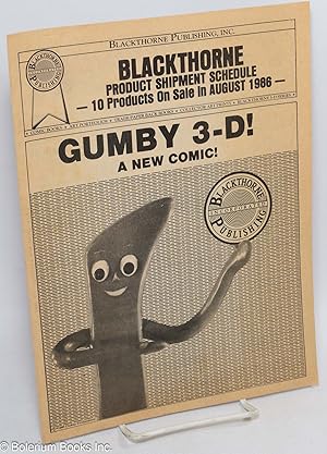 Immagine del venditore per Blackthorne product shipment schedule, vol. 2, no. 7. Gumby 3-D! A new comic! venduto da Bolerium Books Inc.