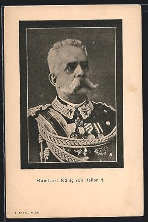 Cartolina Humbert König von Italien in Uniform