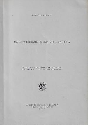 Immagine del venditore per Nota biografica su Salviano di Marsiglia venduto da Romanord