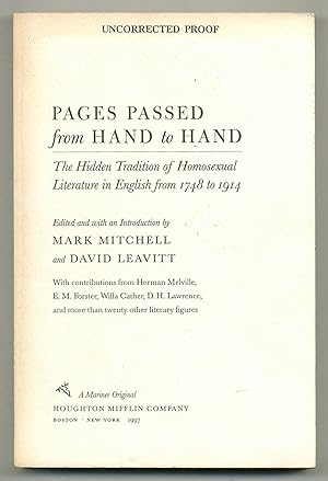 Bild des Verkufers fr Pages Passed from Hand to Hand: The Hidden Tradition of Homosexual Literature in English from 1748 to 1914 zum Verkauf von Between the Covers-Rare Books, Inc. ABAA