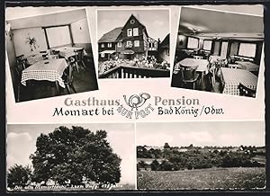 Seller image for Ansichtskarte Bad Knig /Odw., Gasthaus und Pension zur Post von Momart, alte Momartseiche for sale by Bartko-Reher