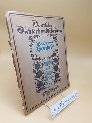 Bild des Verkufers fr Deutsche Dichterhandschriften - Band 12 ; Waldemar Bonsels zum Verkauf von Roland Antiquariat UG haftungsbeschrnkt