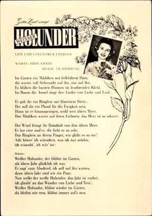 Seller image for Lied Ansichtskarte / Postkarte Eddy Ernst, Weisser Holunder, Gitta Lind for sale by akpool GmbH