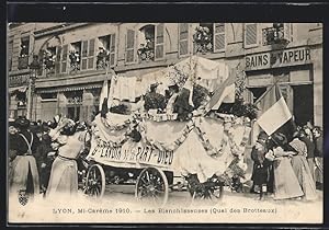 Carte postale Lyon, Mi-Carême, Les Blanchisseuses, Quai des Brotteaux