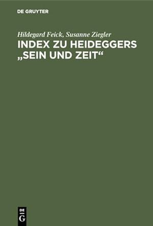 Bild des Verkufers fr Index zu Heideggers "Sein und Zeit" zum Verkauf von Express-Buchversand