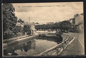 Carte postale Montargis, Le Boulevard du Rempart et le Canal