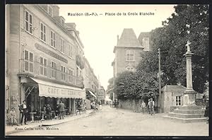 Carte postale Mauléon, Place de la Croix Blanche