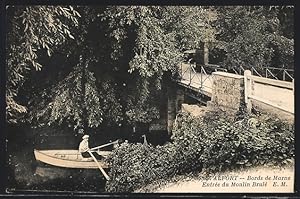 Carte postale Alfort, Bords de Marne, Entrée du Moulin Brulé