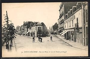 Carte postale Saint-Nazaire, Rue de Méan et rue de Nantes prolongée, vues de rues