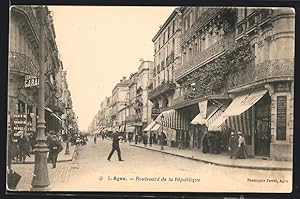 Carte postale Agen, Boulevard de la République