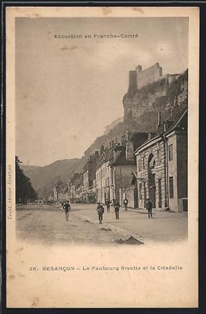 Carte postale Besancon, Le Faubourg Rivotte et la Citadelle