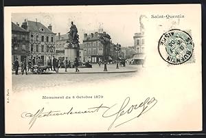 Carte postale Saint-Quentin, Monument du 8 Octobre 1870