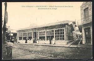 Carte postale Arcachon, Hotel-Restaurant des Bains, Boulevard de la Plage