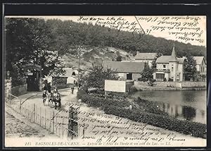 Carte postale Bagnoles-de-l`Orne, Entrée de l`Allée du Dante et un coin du Lac
