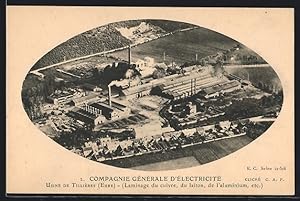 Carte postale Eure, Usine de Tillières, Compagnie Générale d`Électricité