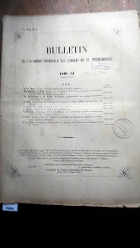 Seller image for Bulletin de l academie imperiale des Scienes de St. Petersbourg Tome XXI 19-27 for sale by Windau Antiquariat