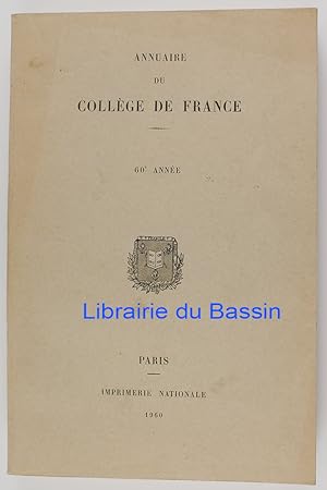 Annuaire de Collège de France 60e année